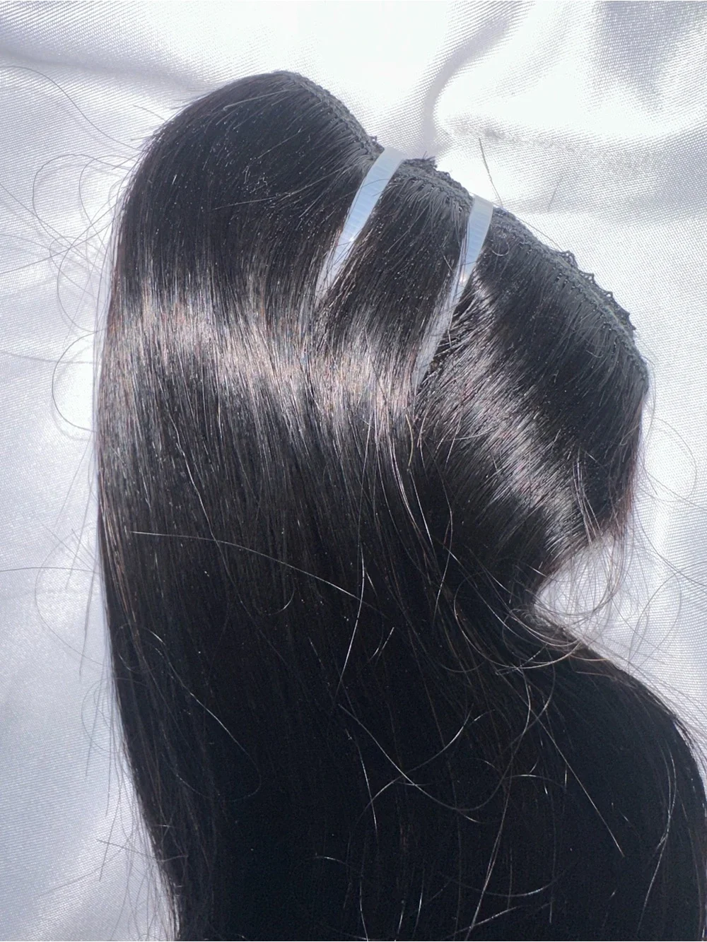 100% Human Hair 8-Piece Clip-In Extensions 20” 1B Black